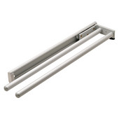  2 Rail Pull-Out Towel Rack, Silver Anodized