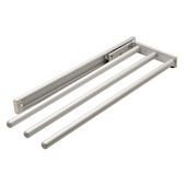  3 Rail Pull-Out Towel Rack, Silver Anodized
