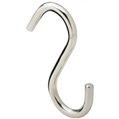 Häfele S-Hooks for 16 mm (5/8'') Railings, Chrome Polished, Set of 5