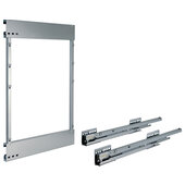  Comfort II Soft Close Base Pull-Out Full Extension Frame, Left, 502mm (19-3/4'' H), Silver RAL 9006