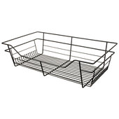  Wire Closet Basket with 16'' Full Extension Slides, Black Powder-Coated, 29'' W x 16'' D x 6'' H