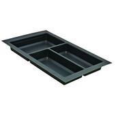  Sky Cutlery Tray, for 21'' Deep Drawer, Slate Gray, Plastic, Trimmable Width: 10-1/4'' - 11-13/16'' (260 - 300 mm)