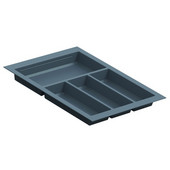  Sky Cutlery Tray, for 21'' Deep Drawer, Slate Gray, Plastic, Trimmable Width: 14-3/16'' - 15-3/4'' (360 - 400 mm)