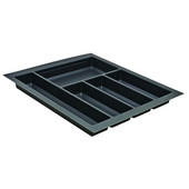  Sky Cutlery Tray, for 21'' Deep Drawer, Slate Gray, Plastic, Trimmable Width: 16-1/8'' - 17-11/16'' (410 - 450 mm)