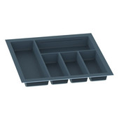  Sky Cutlery Tray, for 21'' Deep Drawer, Slate Gray, Plastic, Trimmable Width: 18-1/8'' - 19-11/16'' (460 - 500 mm)