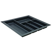  Sky Cutlery Tray, for 21'' Deep Drawer, Slate Gray, Plastic, Trimmable Width: 20-1/16'' - 22-13/16'' (510 - 580 mm)
