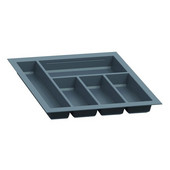  Sky Cutlery Tray, for 21-11/16'' Deep Drawer, Slate Gray, Plastic, Trimmable Width: 14-3/16'' - 15-3/4'' (360 - 400 mm)