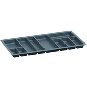  Sky Cutlery Tray, for 21-11/16'' Deep Drawer, Slate Gray, Plastic, Trimmable Width: 35-13/16'' - 37-3/8'' (910 - 950 mm)