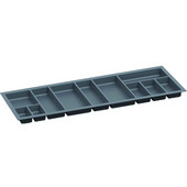  Sky Cutlery Tray, for 21-11/16'' Deep Drawer, Slate Gray, Plastic, Trimmable Width: 43-11/16'' - 45-1/4'' (1110 - 1150 mm)