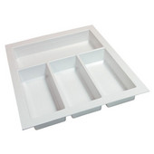  Sky Cutlery Tray, for 21'' Deep Drawer, Textured White, Plastic, Trimmable Width: 12-3/16'' - 13-3/4'' (310 - 350 mm)