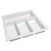  Sky Cutlery Tray, for 21'' Deep Drawer, Textured White, Plastic, Trimmable Width: 14-3/16'' - 15-3/4'' (360 - 400 mm)