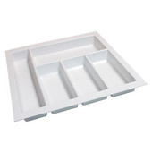  Sky Cutlery Tray, for 21'' Deep Drawer, Textured White, Plastic, Trimmable Width: 16-1/8'' - 17-11/16'' (410 - 450 mm)
