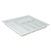  Sky Cutlery Tray, for 21'' Deep Drawer, Textured White, Plastic, Trimmable Width: 20-1/16'' - 22-13/16'' (510 - 580 mm)