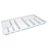  Sky Cutlery Tray, for 21'' Deep Drawer, Textured White, Plastic, Trimmable Width: 31-7/8'' - 33-7/16'' (810 - 850 mm)