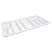  Sky Cutlery Tray, for 21'' Deep Drawer, Textured White, Plastic, Trimmable Width: 35-13/16'' - 37-3/8'' (910 - 950 mm)