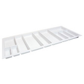  Sky Cutlery Tray, for 21'' Deep Drawer, Textured White, Plastic, Trimmable Width: 43-11/16'' - 45-1/4'' (1110 - 1150 mm)