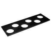  ''Fineline'' Container Holder with 6 Holes, Black Ash, 16-11/16'' W x 5-7/16'' D x 7/16'' H