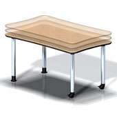 Häfele 2-3/8'' Dia. KOYO Adjustable Table Legs, Silver Al. RAL 9006
