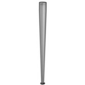 Häfele Tapered Table E-Legs, Silver Aluminum, 2-3/8'' Diameter, Set of 4