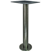  Bolt-Down Round Fixed Single Column Table Base, Stainless Steel, 75mm Dia., 716mm H (3'' Dia., 28-3/16''H)