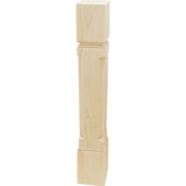 Regency Collection Square Wood Table Leg Post, Maple, 5-1/2''W x 5-1/2''D x 40-1/2''H