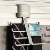  Steel Tie Hook, Stores 8 Ties, Matt Aluminum Finish, Used with Wall Track