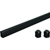  Tag Signature Wardrobe Tube with End Supports, Aluminum, Black, 17-3/4'' W x  3/4'' D x 1-1/4'' H