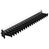  ''Synergy'' Collection Telescopic Tie Rack with 20 Hooks, 14-1/8'' Long, Matt Aluminum with Black Hooks