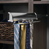  ''Synergy Elite'' Collection Telescopic Tie Rack, Polished Chrome, for Door or Side of Wardrobe Mounting, Available in Other Sizes