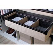  Tag Engage 24'' W Divided Deep Drawer with 2 Dividers, Black Frame with Beach Fabric, 24'' W x 13-7/8'' D x 1-5/8'' H