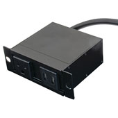  Dock 1100 Flush Mount Power/Data Module, with 1 tamper resistant outlet and 2 USB 4.2A ports, Black