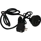  Charging Grommet, w/ 1 120v Socket And 1 USB 2.0A Charging Port, Plastic, Black