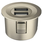  LOOX 12V USB Converter with Round Trim Ring, Nickel Matt, 1-5/8'' Diameter