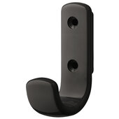  HEWI Collection Modern Wall Mounted Coat Hook in Black Jet, Polyamide, 15/16'' W x 1-7/8'' D x 2-15/16'' H