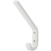  HEWI Collection Modern Wall Mounted Coat & Hat Hook in Pure White, Polyamide, 7/8'' W x 4-5/16'' D x 6-1/2'' H