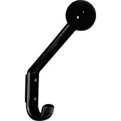  HEWI Collection Modern Wall Mounted Coat & Hat Hook in Black Jet, Polyamide, 1-5/8'' W x 4-5/8'' D x 6-7/8'' H