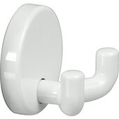  HEWI Collection Modern Wall Mounted Double Wardrobe & Coat Hook in Pure White, Polyamide, 1-9/16'' Diameter x 1-1/4'' D