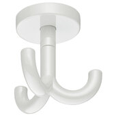  HEWI Collection Modern Ceiling Mounted Triple Wardrobe & Coat Hook in Pure White, Polyamide, 1-15/16'' Diameter x 2-3/4'' H