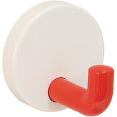  HEWI Collection Modern Wall Mounted Single Coat Hook in Coral/White, Polyamide, 1-15/16'' Diameter x 1-3/4'' D