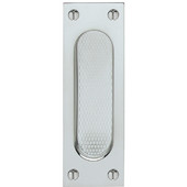  Square Flush Pull, Without Hole, Anodized Silver Aluminum, 4-23/32'' x 1-37/64'' (120 x 40mm)