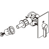  Barn Door Privacy Lock 2-1/4'' Rectangular Backset, ADA Approved Thumb-Turn with Rectangular Trim in Matt Stainless Steel, 2-3/8'' W x 4'' H