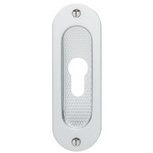  Rounded Flush Pull for Wood/Solid Sliding Doors, Anodized Silver Aluminum