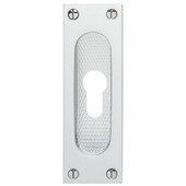  Square Flush Pull for Wood/Solid Sliding Doors, Anodized Silver Aluminum, 4-23/32'' x 1-37/64'' (120 x 40mm)