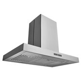  Chef Series IS-700 30'' Convertible Island Stainless Steel Range Hood w/ Dual Controls, LED, Baffle Filter, 29-3/4'' W x 21-3/8'' D x 40-1/4'' H