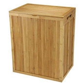  Folding Bamboo Hamper with Lid and Natural Cotton Bag, 19-45/64'' W x 13-25/32'' D x 23-5/8'' H