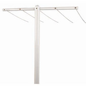  3-Piece Mega Steel T-Post Assembly in White , 46'' W x 3'' D x 86'' H