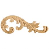 Hardware Resources Right Acanthus Appliqué In Hard Maple, 10-5/8'' W x 1/4'' D x 4'' H