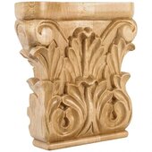 Hardware Resources Acanthus Capital In Cherry, 6'' W x 1-1/2'' D x 6'' H