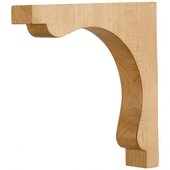 Hardware Resources Square End Corbel In Rubberwood, 1-1/4'' W x 7'' D x 7'' H
