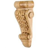  Low-profile Acanthus Corbel In Hard Maple, 2-3/4'' W x 1-3/8'' D x 6'' H
